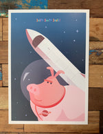 Last inn bildet i Galleri-visningsprogrammet, Miniplakater av Ulven og de tre små grisene som skulle reise til Mars
